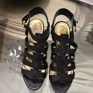 Open toe high heel party shoes